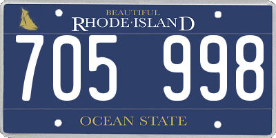 RI license plate 705998