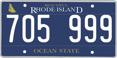 RI license plate 705999
