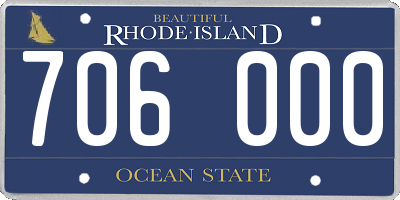 RI license plate 706000