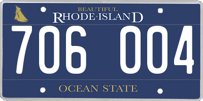 RI license plate 706004