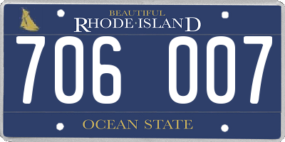 RI license plate 706007
