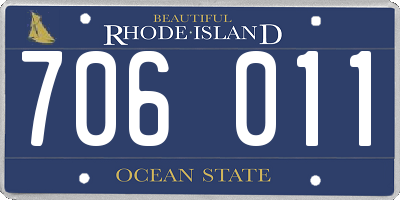RI license plate 706011
