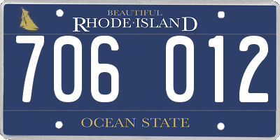 RI license plate 706012