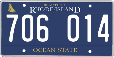 RI license plate 706014