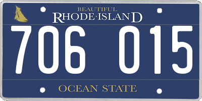RI license plate 706015