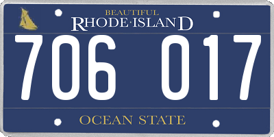 RI license plate 706017