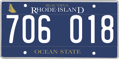RI license plate 706018