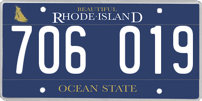 RI license plate 706019