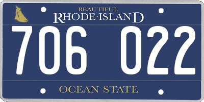 RI license plate 706022