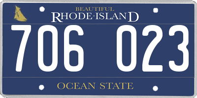 RI license plate 706023
