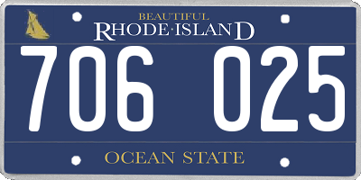 RI license plate 706025