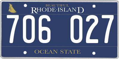 RI license plate 706027
