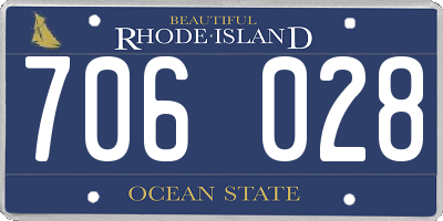 RI license plate 706028