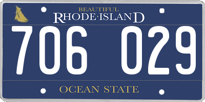 RI license plate 706029