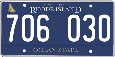 RI license plate 706030