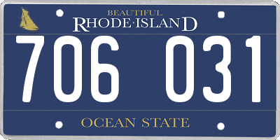 RI license plate 706031