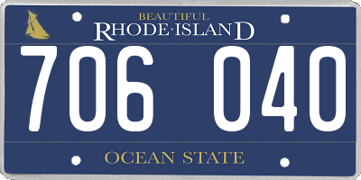 RI license plate 706040