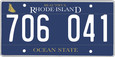 RI license plate 706041