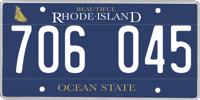 RI license plate 706045