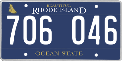 RI license plate 706046