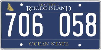 RI license plate 706058
