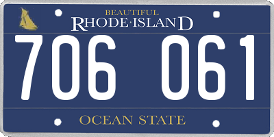 RI license plate 706061