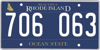 RI license plate 706063