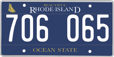 RI license plate 706065