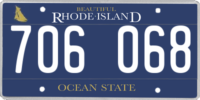 RI license plate 706068