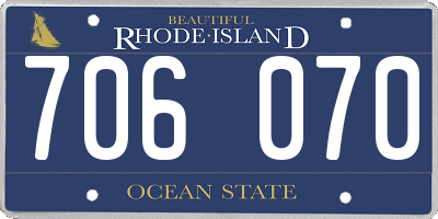 RI license plate 706070