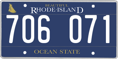 RI license plate 706071