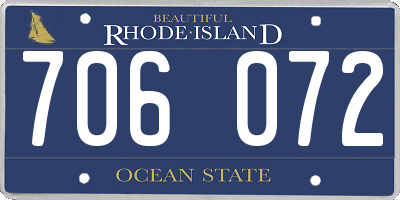 RI license plate 706072