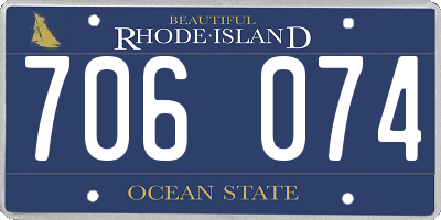 RI license plate 706074