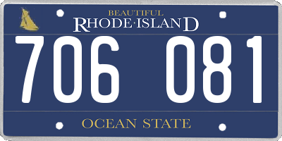 RI license plate 706081