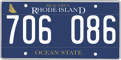 RI license plate 706086