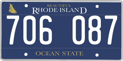 RI license plate 706087