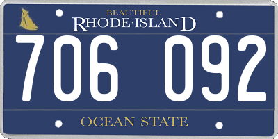 RI license plate 706092