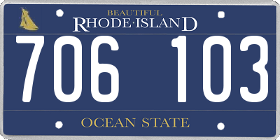 RI license plate 706103