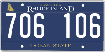 RI license plate 706106