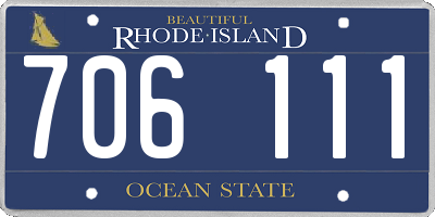 RI license plate 706111