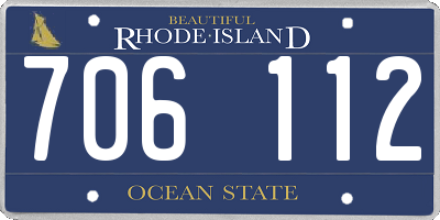 RI license plate 706112