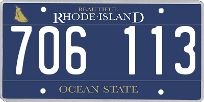 RI license plate 706113