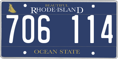 RI license plate 706114