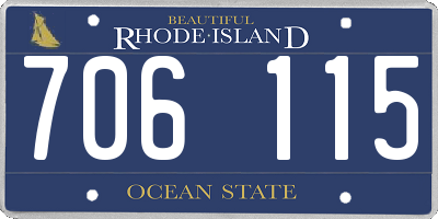RI license plate 706115