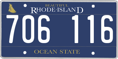 RI license plate 706116