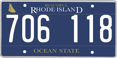 RI license plate 706118