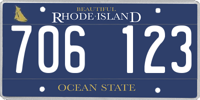 RI license plate 706123