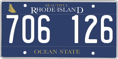 RI license plate 706126