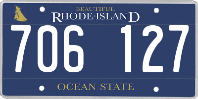 RI license plate 706127
