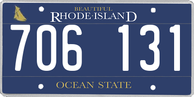 RI license plate 706131